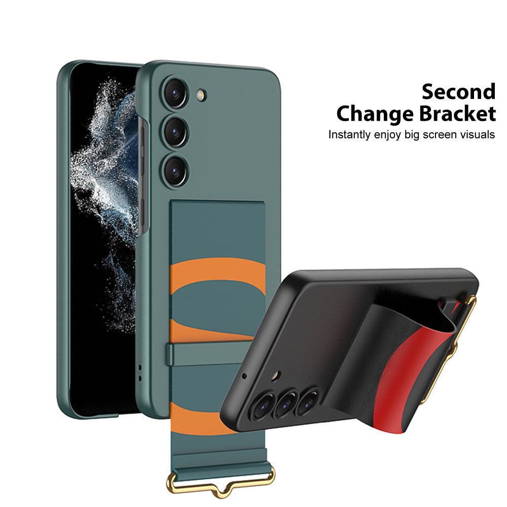 GKK Til Samsung Galaxy S23 Skjult Kickstand Bagcover PU Lædercoated Hard PC Telefon Case GKK Til Samsung Galaxy S23 Skjult Kickstand Bagcover PU Lædercoated Hard PC Telefon Case